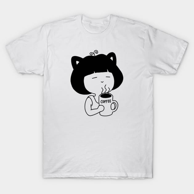 Cute Character „Coffe Lover“ | Kawaii Handmade Design | By Atelier Serakara T-Shirt by Atelier Serakara